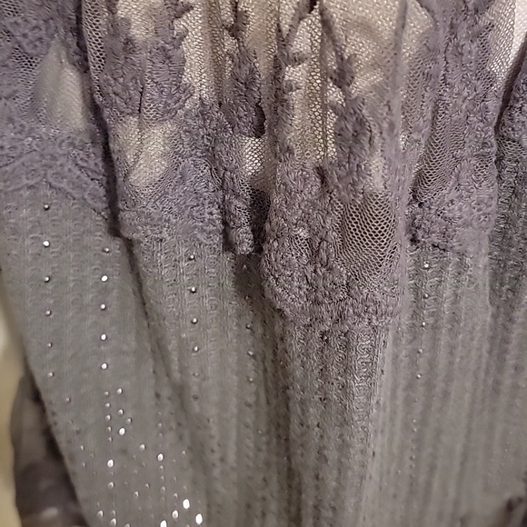 Vocal Gray Cardigan with Lace Detail Duster NWOT - Picture 5 of 9